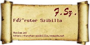 Fürster Szibilla névjegykártya